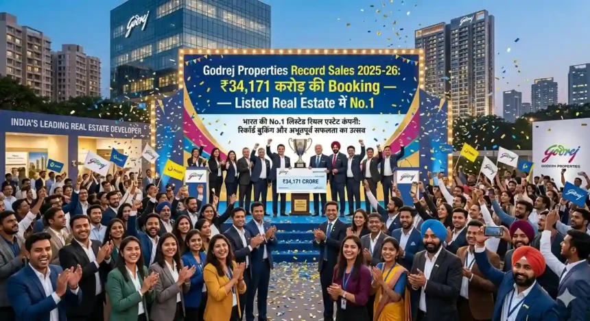 Godrej Properties Record Sales 2025-26: ₹34,171 करोड़ की Booking